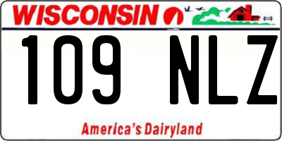 WI license plate 109NLZ