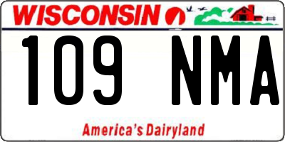 WI license plate 109NMA