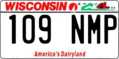 WI license plate 109NMP
