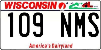 WI license plate 109NMS