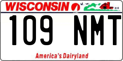 WI license plate 109NMT