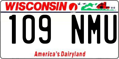 WI license plate 109NMU