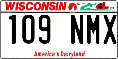 WI license plate 109NMX