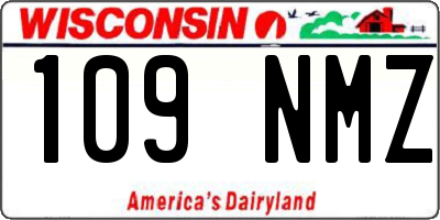 WI license plate 109NMZ