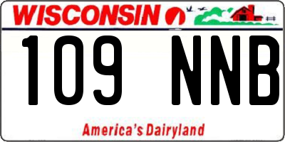 WI license plate 109NNB