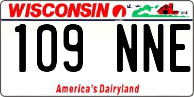 WI license plate 109NNE