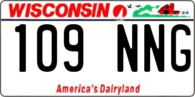 WI license plate 109NNG