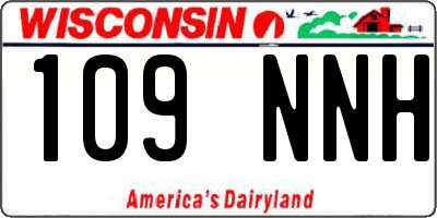 WI license plate 109NNH