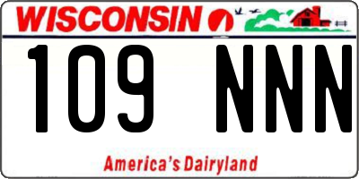 WI license plate 109NNN