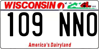 WI license plate 109NNO