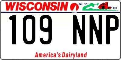 WI license plate 109NNP