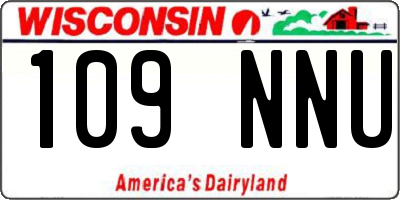 WI license plate 109NNU