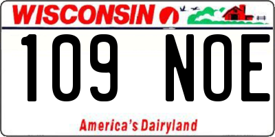 WI license plate 109NOE