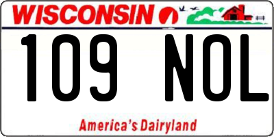 WI license plate 109NOL