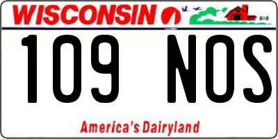 WI license plate 109NOS
