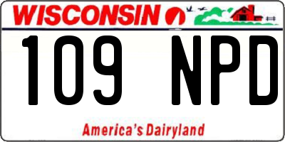 WI license plate 109NPD
