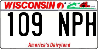 WI license plate 109NPH