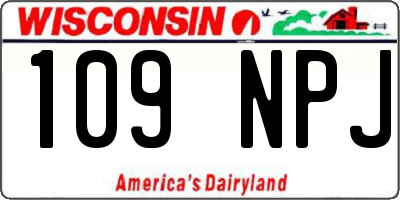 WI license plate 109NPJ