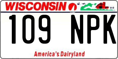 WI license plate 109NPK
