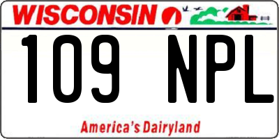 WI license plate 109NPL