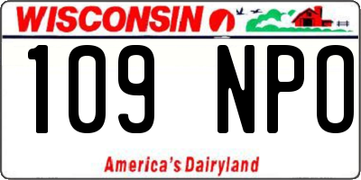 WI license plate 109NPO