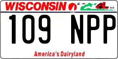 WI license plate 109NPP