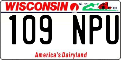 WI license plate 109NPU