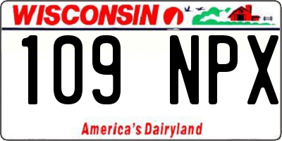 WI license plate 109NPX