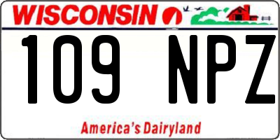 WI license plate 109NPZ