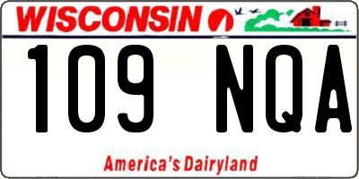WI license plate 109NQA