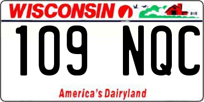 WI license plate 109NQC