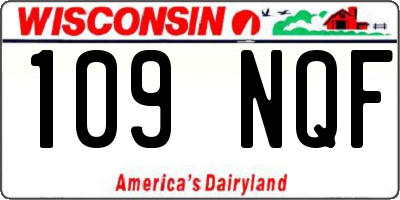 WI license plate 109NQF