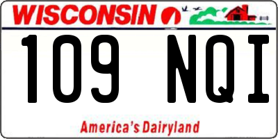 WI license plate 109NQI