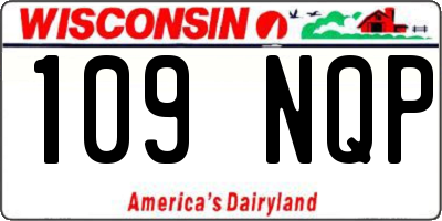 WI license plate 109NQP