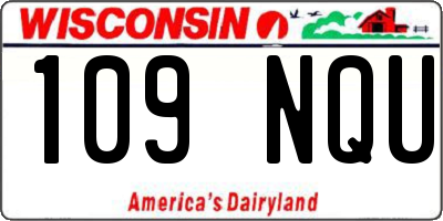 WI license plate 109NQU