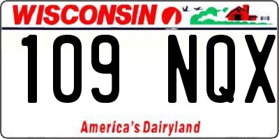 WI license plate 109NQX