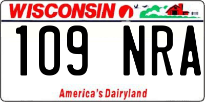 WI license plate 109NRA