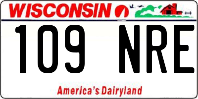 WI license plate 109NRE