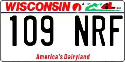WI license plate 109NRF