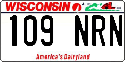 WI license plate 109NRN
