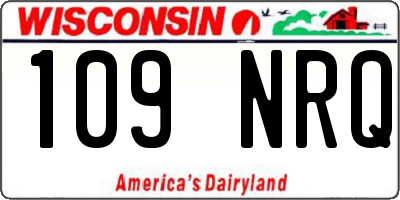 WI license plate 109NRQ