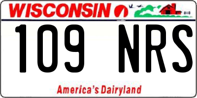 WI license plate 109NRS