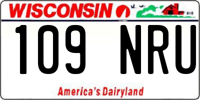 WI license plate 109NRU