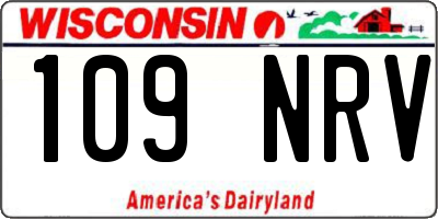 WI license plate 109NRV