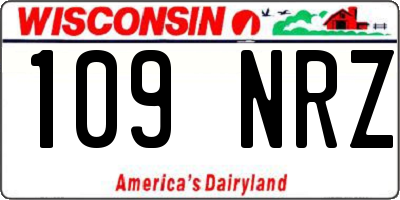 WI license plate 109NRZ