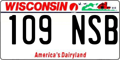 WI license plate 109NSB