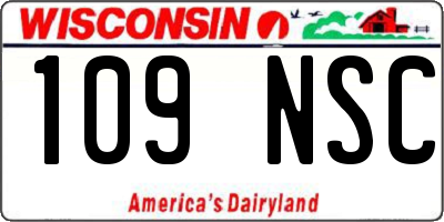 WI license plate 109NSC