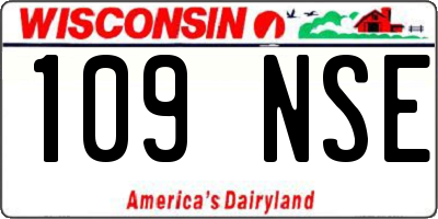 WI license plate 109NSE