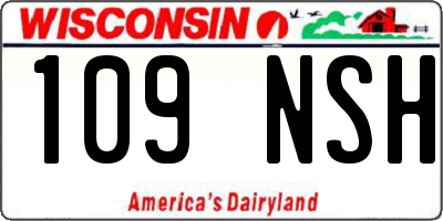 WI license plate 109NSH