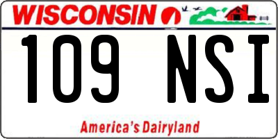 WI license plate 109NSI